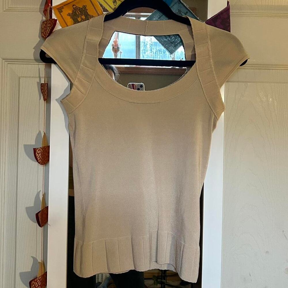 beige tan backless top